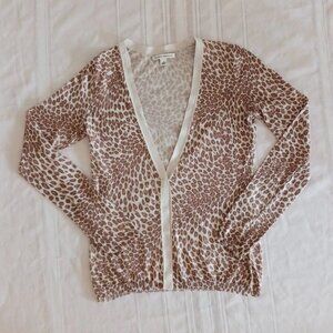 Banana Republic Animal Print Cotton Cardigan